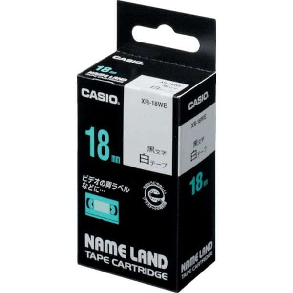 XR18WE 002-2268 カシオ計算機(株) カシオ ネームランド用テープカートリッジ 粘着タイプ 18mm