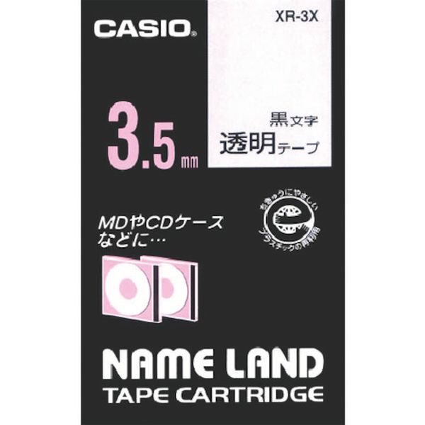 XR3X 803-6776 カシオ計算機(株) カシオ ネームランド用透明テープに黒文字3.5mm