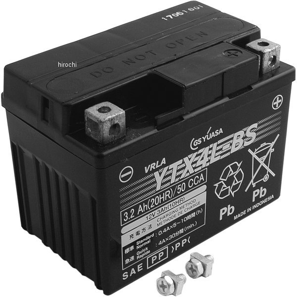 YTX4L-BS GSユアサ MFバッテリー 制御弁型 12V (液入充電済)