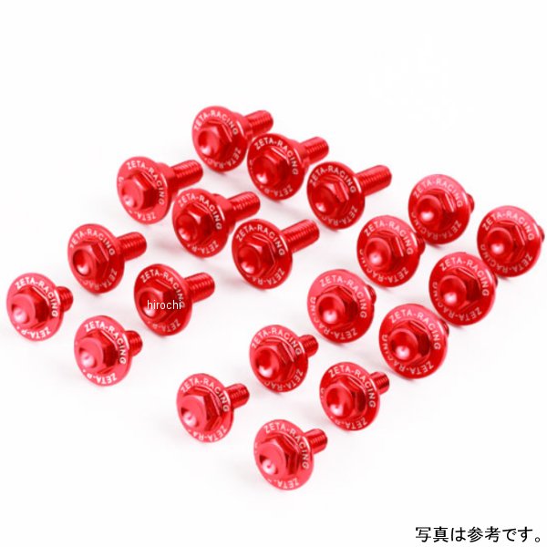ZE88-5062 ジータ ZETA アルミボルトセット 15PCS 外装用 21年以降 CRF450R 赤