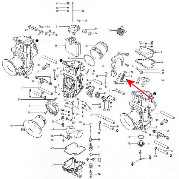 ZM-730-08012 キジマ ミクニ スプリングスロットルストップスクリュ