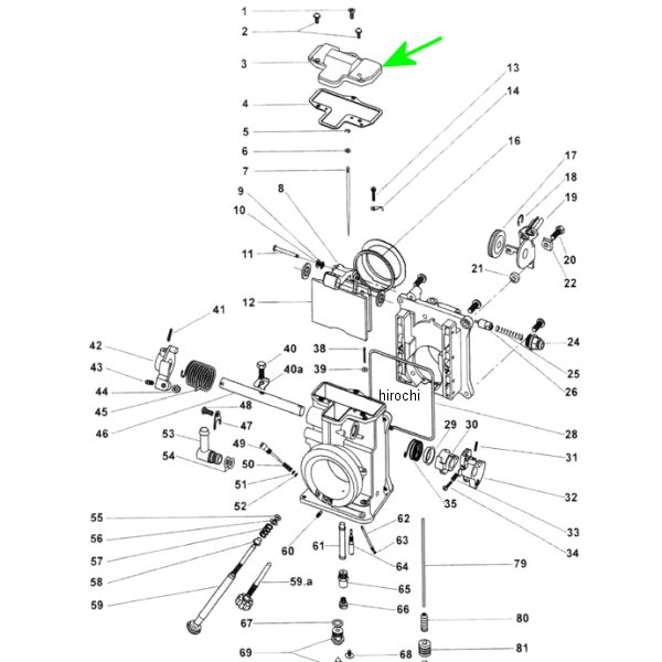 ZM-77639005 キジマ 補修 ミクニHSR用 トップカバー HSR42/45