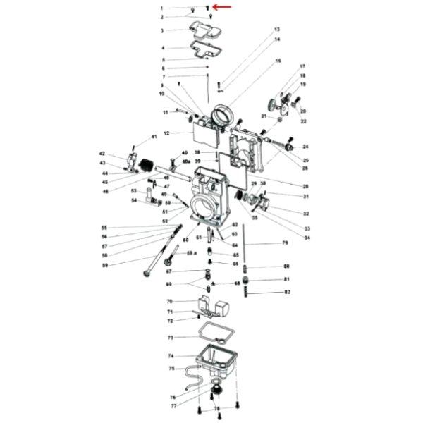 ZM-C50410B キジマ 補修 ミクニHSR用 トップカバースクリュー 4X10mm