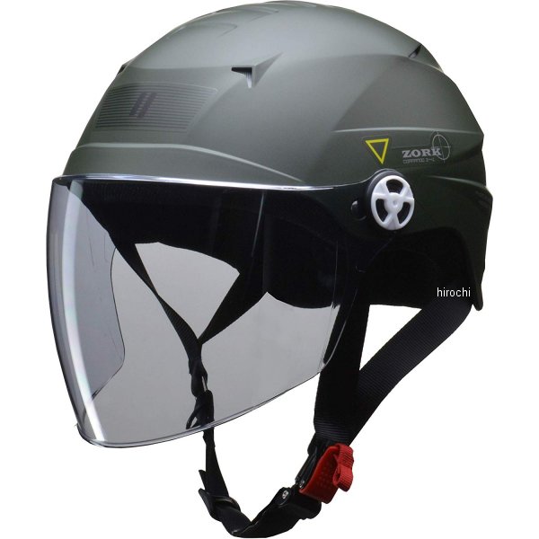 ZORK リード工業 ゾーク ZORK ハーフヘルメット シールド付き 緑 (60~62cm)