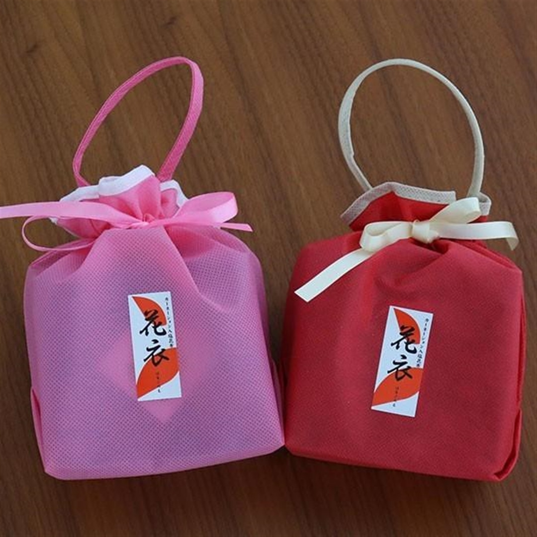 おもてなしギフト 創作塩昆布巾着２袋セット カーネーション塩昆布とバラ塩昆布のセット
