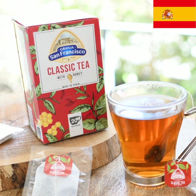 スペイン産はちみつ紅茶 20袋入り Granja San Francisco グランハサンフランシスコ ティーバッグ 個包装 蜂蜜 ハチミツ スペイン産 輸入食品