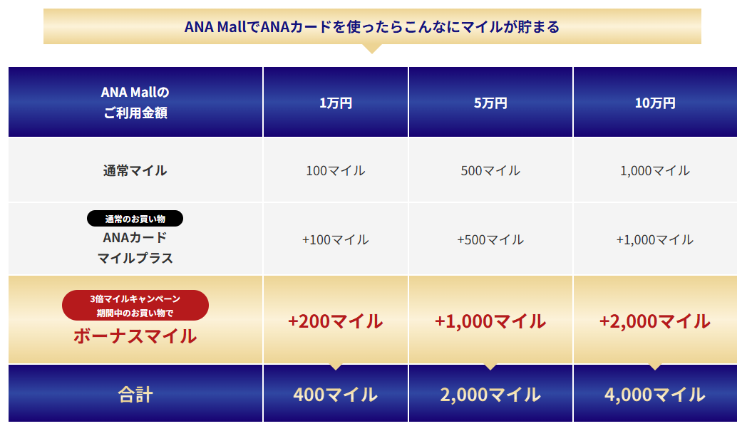 対象商品をご購入いただくと3倍マイル！