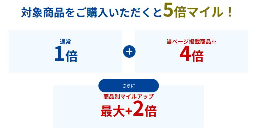 対象商品をご購入いただくと3倍マイル！