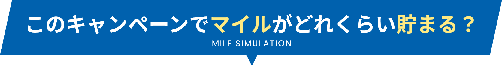 このキャンペーンでマイルがどれくらい貯まる？ MILE SIMULATION